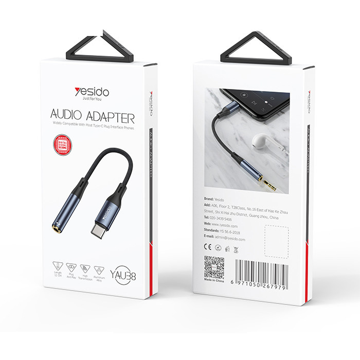 مبدل USB-C به جک 3.5 میلی متری یسیدو مدل YAU-38 مبدل USB-C به جک 3.5 میلی متری یسیدو مدل YAU-38