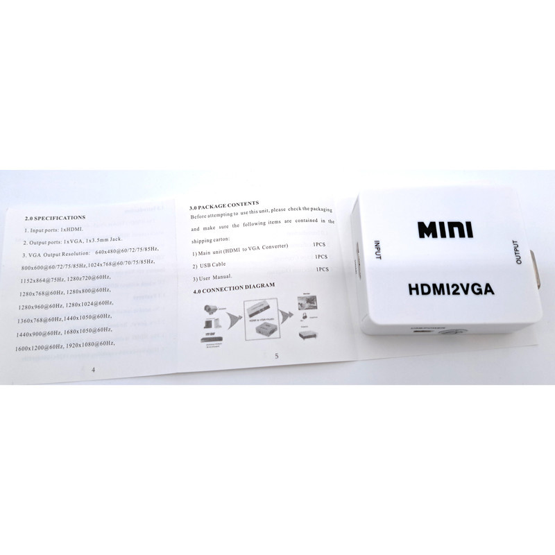 مبدل HDMI به VGA مدل HD2VGA مبدل HDMI به VGA مدل HD2VGA