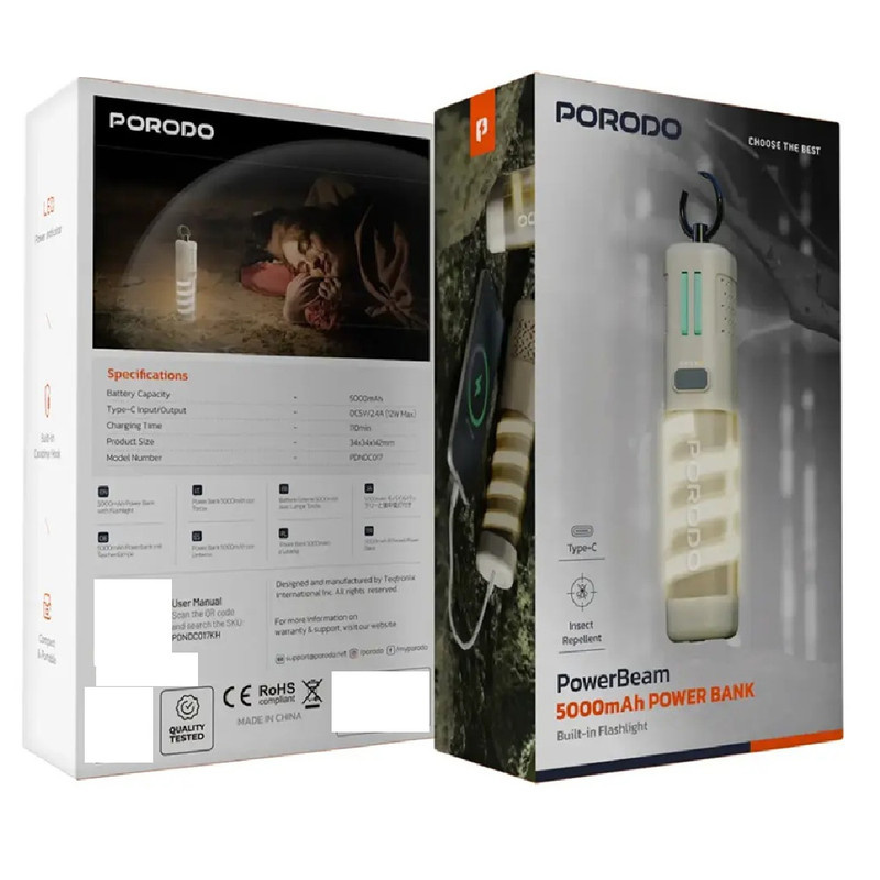 پاوربانک 12 وات پرودو مدل PowerBeam PDNDC017 ظرفیت 5000 میلی آمپر ساعت پاوربانک 12 وات پرودو مدل PowerBeam PDNDC017 ظرفیت 5000 میلی آمپر ساعت