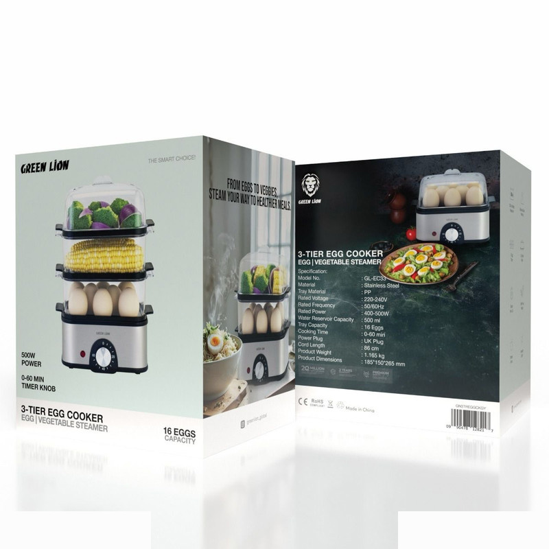 بخارپز 0.5 لیتری گرین لاین مدل GN3TREGGCK بخارپز 0.5 لیتری گرین لاین مدل GN3TREGGCK