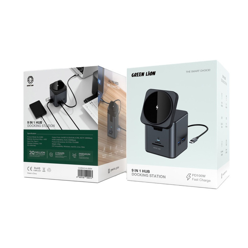 هاب 9 پورت USB-C گرین لاین مدل Docking Station هاب 9 پورت USB-C گرین لاین مدل Docking Station