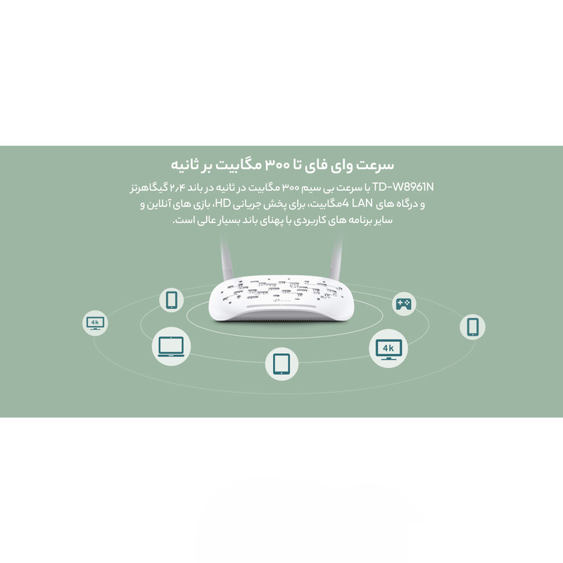 مودم روتر بیسیم ADSL2 Plus تی پی-لینک مدل W8961N مودم روتر بیسیم ADSL2 Plus تی پی-لینک مدل W8961N