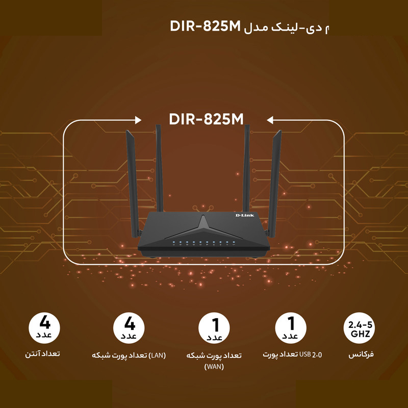 روتر بی سیم دی-لینک مدل DIR-825M روتر بی سیم دی-لینک مدل DIR-825M