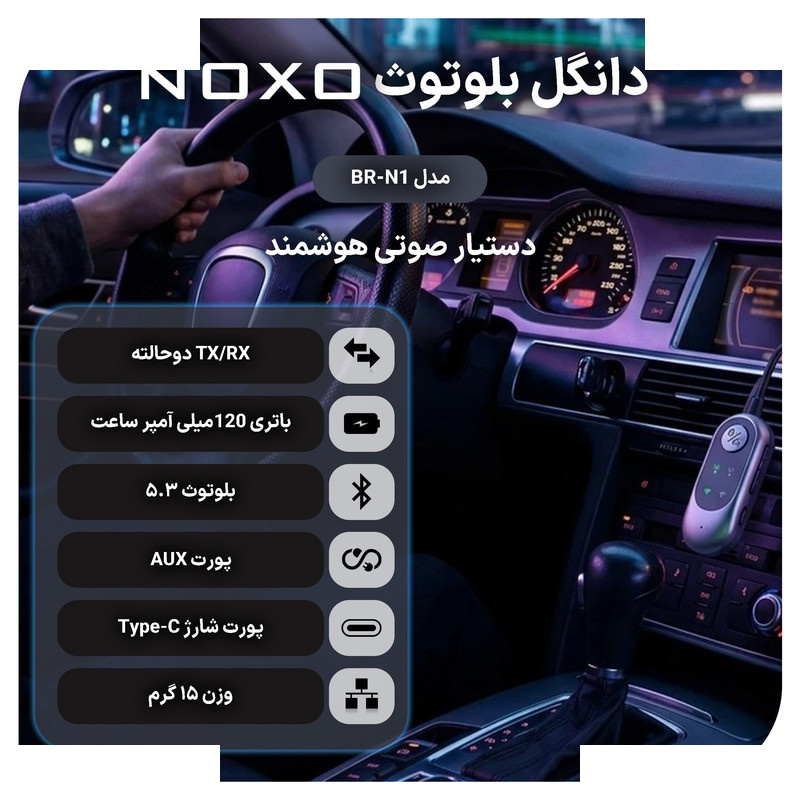 گیرنده و فرستنده بلوتوثی صدا نوکسو مدل BR‑N1 گیرنده و فرستنده بلوتوثی صدا نوکسو مدل BR‑N1