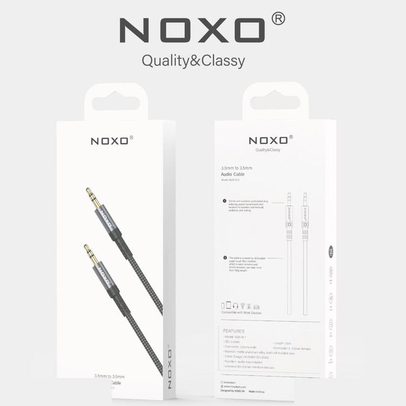 کابل AUX نوکسو 3.5mm به 3.5mm مدل AUX-N- | طول 1.5 متر کابل AUX نوکسو 3.5mm به 3.5mm مدل AUX-N- | طول 1.5 متر
