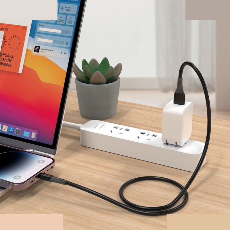 کابل تبدیل USB-A به لایتنینگ نوکسو مدل CN-2 طول 1متر کابل تبدیل USB-A به لایتنینگ نوکسو مدل CN-2 طول 1متر