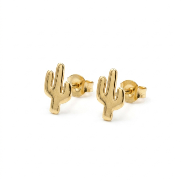 گوشواره طلا 18 عیار میخی طرح کاکتوس گالری طلا ادیب زر کد5227 گوشواره طلا 18 عیار میخی طرح کاکتوس گالری طلا ادیب زر کد5227