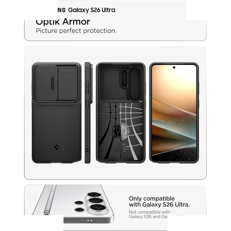 کاور اسپیگن مدل Optik Armor مناسب برای گوشی موبایل سامسونگ Galaxy S26 Ultra کاور اسپیگن مدل Optik Armor مناسب برای گوشی موبایل سامسونگ Galaxy S26 Ultra