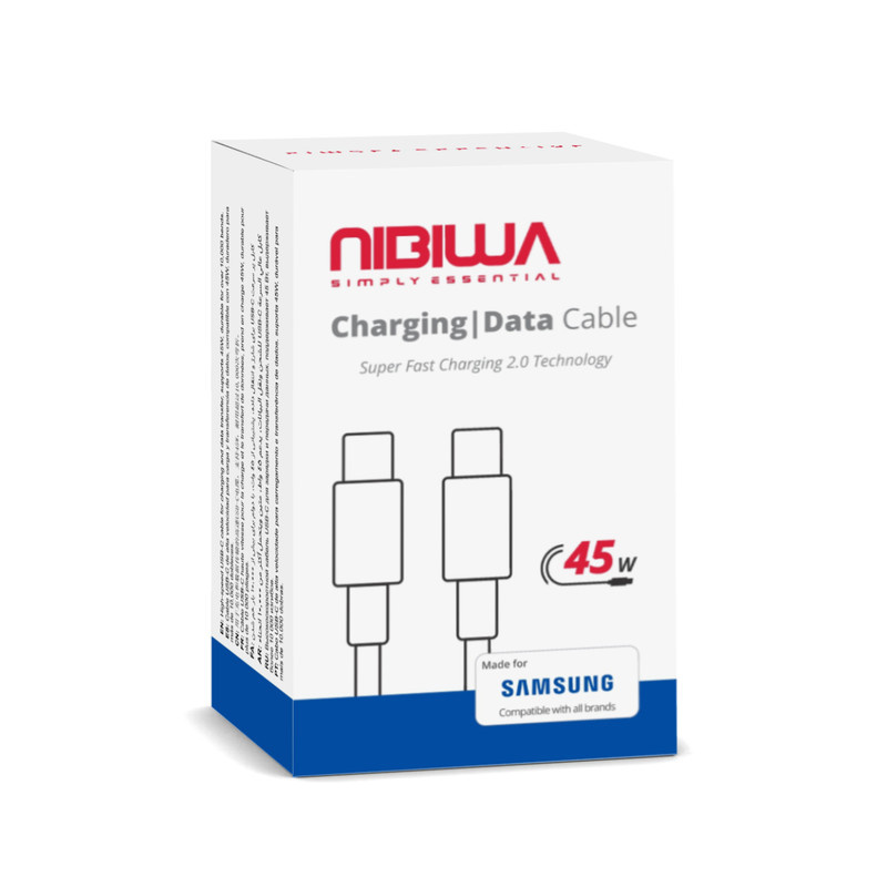 کابل تایپ سی نیبیوا مدل Super Fast Charging 2.0 طول 1 متر کابل تایپ سی نیبیوا مدل Super Fast Charging 2.0 طول 1 متر