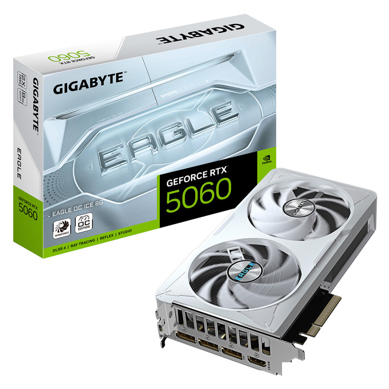 کارت گرافیک گیگابایت مدل GeForce RTX 5060 EAGLE OC ICE 8G کارت گرافیک گیگابایت مدل GeForce RTX 5060 EAGLE OC ICE 8G