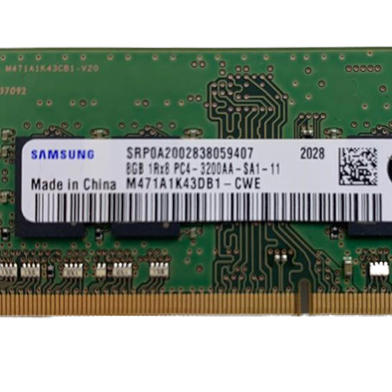 رم لپ تاپ DDR4 تک کاناله 3200 مگاهرتز CL11 سامسونگ مدل PC4 ظرفیت 8 گیگابایت رم لپ تاپ DDR4 تک کاناله 3200 مگاهرتز CL11 سامسونگ مدل PC4 ظرفیت 8 گیگابایت