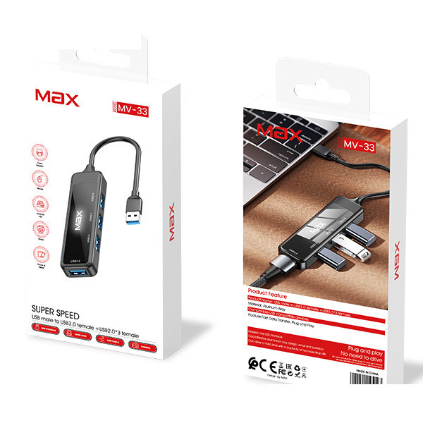 هاب 4 پورت USB3.0 تویین مکس مدل MV-33 هاب 4 پورت USB3.0 تویین مکس مدل MV-33