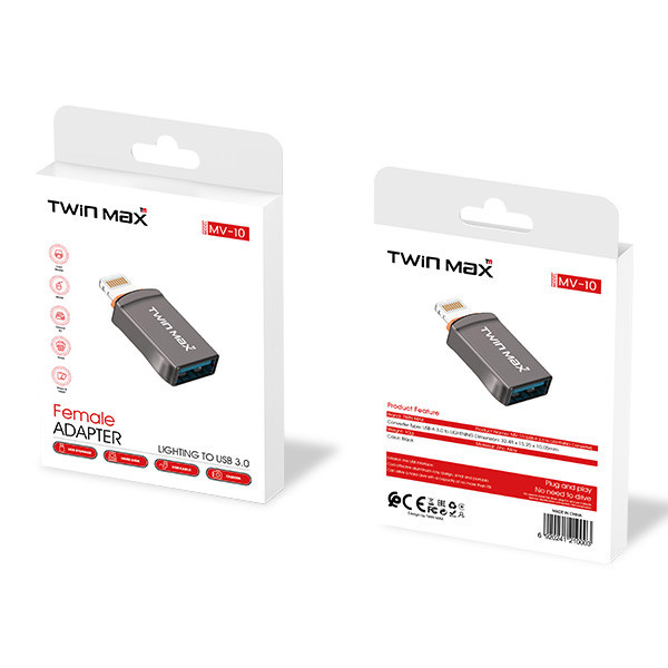 مبدل USB به لایتینینگ تویین مکس مدل MV-10 مبدل USB به لایتینینگ تویین مکس مدل MV-10