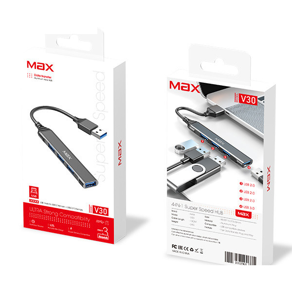هاب 4 پورت USB3.0 تویین مکس مدل MV-30 هاب 4 پورت USB3.0 تویین مکس مدل MV-30