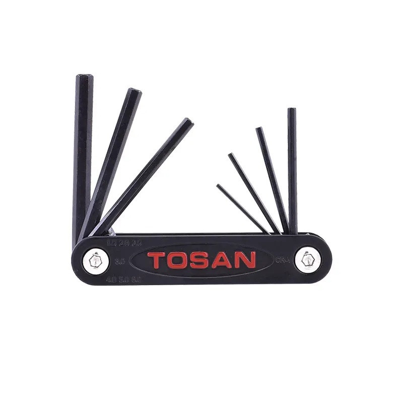 آچار چاقویی شش پر توسن مدل T728-N1/5-6 مجموعه 7 عددی آچار چاقویی شش پر توسن مدل T728-N1/5-6 مجموعه 7 عددی