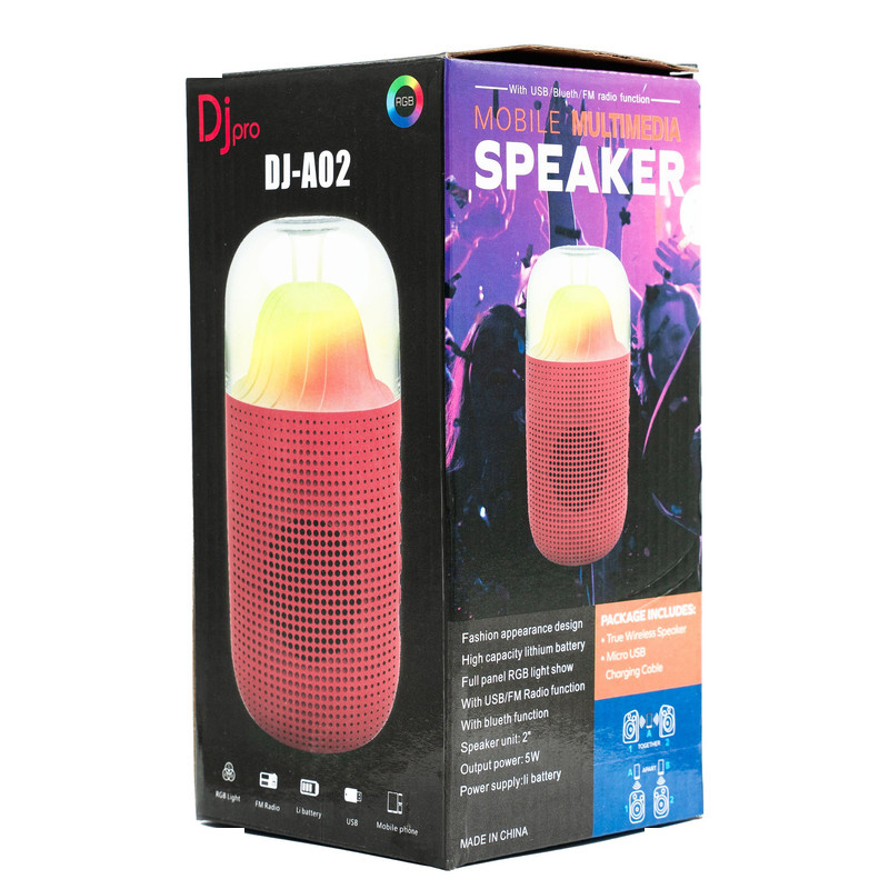 اسپیکر بلوتوثی قابل حمل دی جی پرو مدل DJ-A02 اسپیکر بلوتوثی قابل حمل دی جی پرو مدل DJ-A02