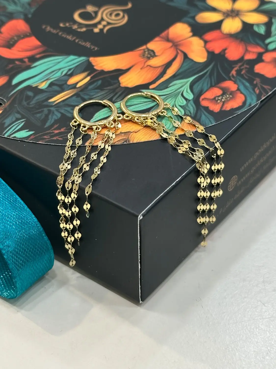 گوشواره طلا زنانه اپال گلد مدل شرابه ای