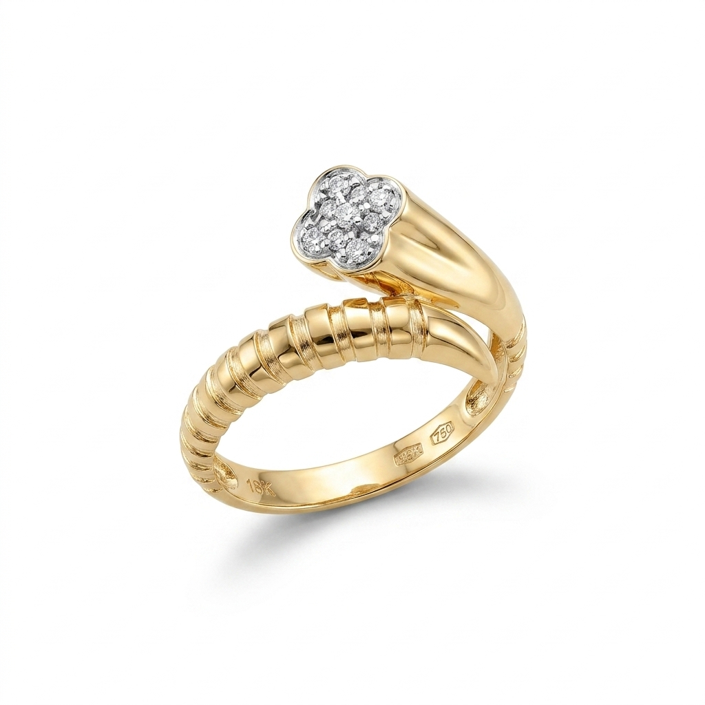 انگشتر طلا 18 عیار بولگاری گالری طلا ادیب زر کد42216