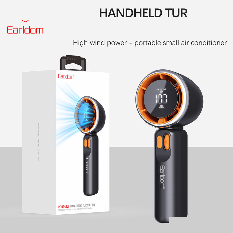 پنکه شارژی ارلدام مدل TURBO FAN F18 ظرفیت 3600 میلی آمپر ساعت