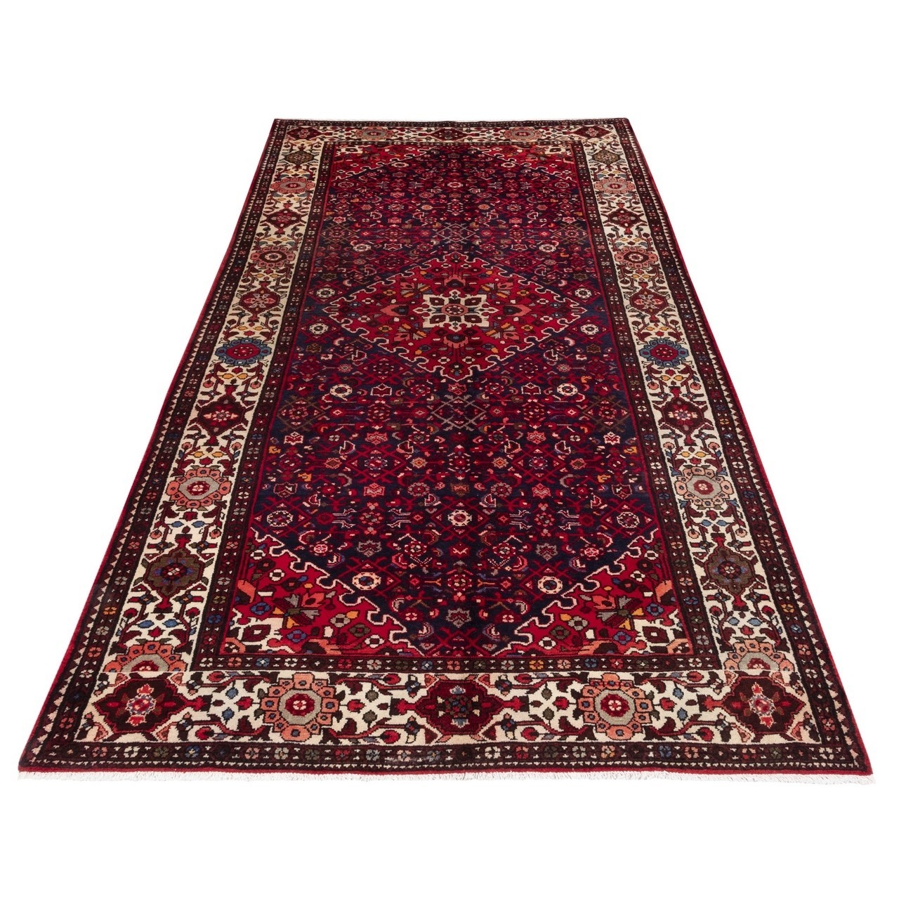 فرش دستباف قدیمی کناره طول سه و نیم متر حسین آباد کد 130484 فرش دستباف قدیمی کناره طول سه و نیم متر حسین آباد کد 130484