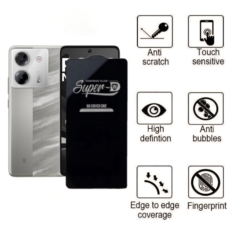 محافظ صفحه نمایش شیشه ای گوشی موبایل زیفرند مدل Super D مناسب شیائومی Poco M7 Pro 5G محافظ صفحه نمایش شیشه ای گوشی موبایل زیفرند مدل Super D مناسب شیائومی Poco M7 Pro 5G