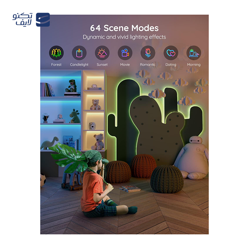 gallery-ریسه هوشمند گووی مدل RGBIC Basic Wi-Fi Bluetooth LED Strip Lights H618A طول 5 متر همراه با کابل چویتک copy.png gallery-ریسه هوشمند گووی مدل RGBIC Basic Wi-Fi Bluetooth LED Strip Lights H618A طول 5 متر همراه با کابل چویتک copy.png