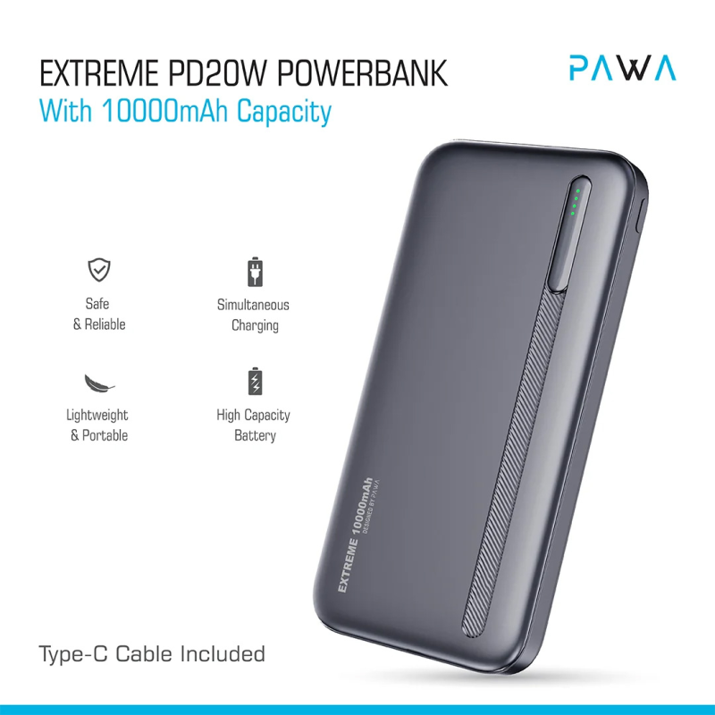 پاوربانک  پاوا مدل Extreme PD20W ظرفیت 10000 میلی آمپر ساعت پاوربانک  پاوا مدل Extreme PD20W ظرفیت 10000 میلی آمپر ساعت