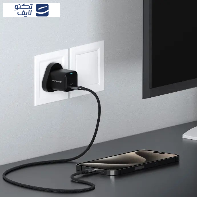 شارژر دیواری 20 وات پاورلوژی مدل PWCUQC016-C به همراه کابل تبدیل USB-C شارژر دیواری 20 وات پاورلوژی مدل PWCUQC016-C به همراه کابل تبدیل USB-C