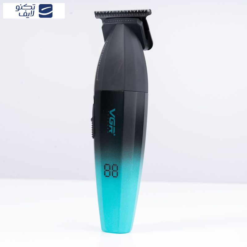 ماشین اصلاح موی سر و صورت وی جی ار مدل V-906، اصلاح به صورت صفر زن، خط زن، منبع انرژی باتری، تکنولوژی اصلاح به صورت تریمر، به همراه کابل شارژ USB، برس تمیزکننده، روغن و محافظ، عملکرد توربو