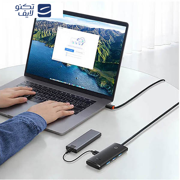 هاب 4 پورت usb-c باسئوس مدل wkqx030401 