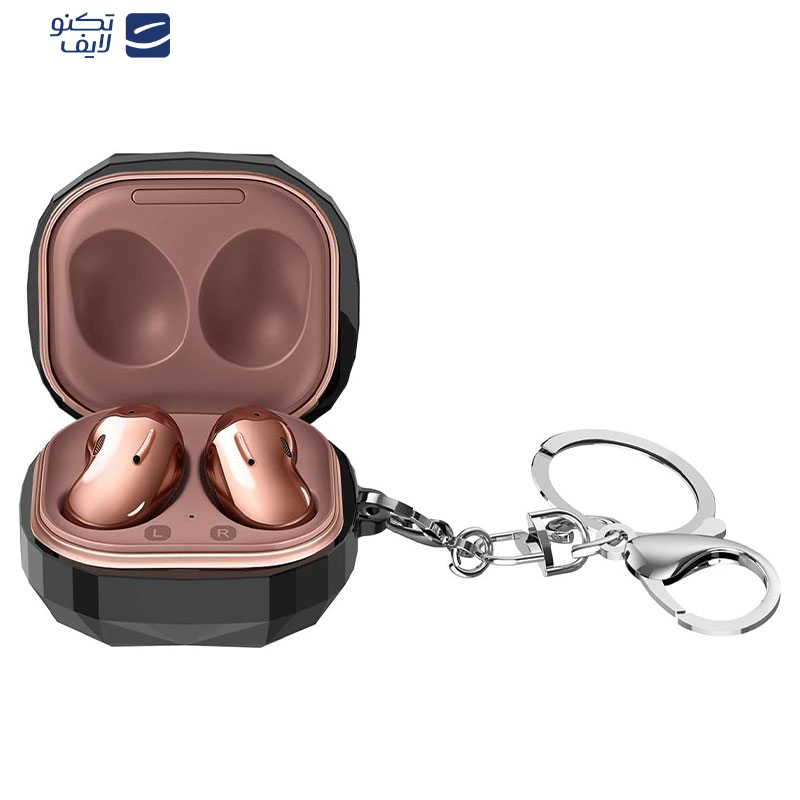 کاور مسیر مدل Crystal Diamond-2 مناسب برای کیس بی سیم هدفون سامسونگ Galaxy Buds Live / Buds Pro / Buds 2 / Buds 2 Pro / Buds FE به همراه گیره