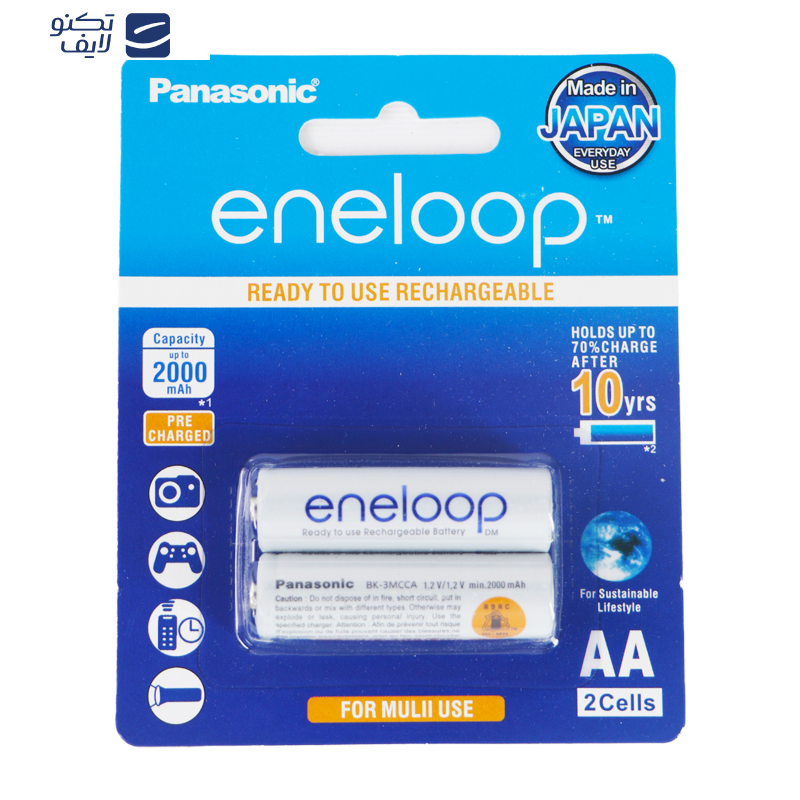 باتری قلمی قابل شارژ پاناسونیک مدل eneloop بسته شش عددی