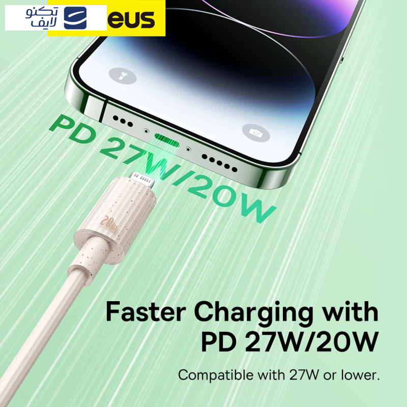 کابل تبدیل USB-C به لایتنینگ بیسوس مدل Habitat Series 20W PD طول 2 متر کابل تبدیل USB-C به لایتنینگ بیسوس مدل Habitat Series 20W PD طول 2 متر