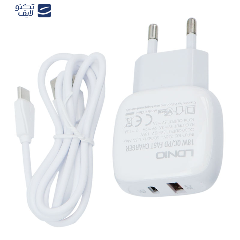 شارژر دیواری الدینیو مدل A2313C به همراه کابل تبدیل USB-C شارژر دیواری الدینیو مدل A2313C به همراه کابل تبدیل USB-C