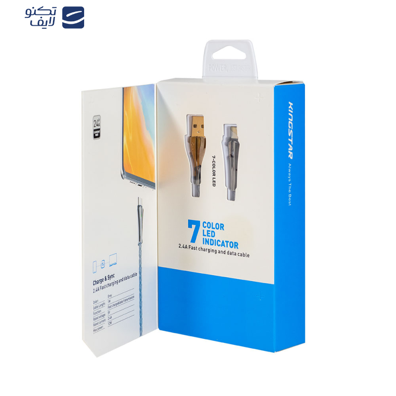 کابل تبدیل USB به USB-C کینگ استار مدل +K28 C طول 1 متر کابل تبدیل USB به USB-C کینگ استار مدل +K28 C طول 1 متر