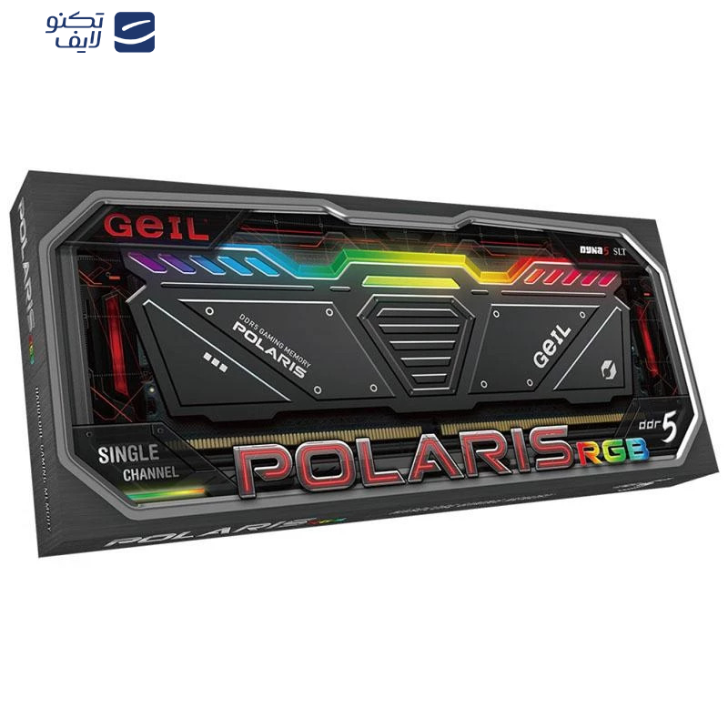 رم دسکتاپ DDR5 تک کاناله 5200 مگاهرتز CL42 گیل مدل POLARIS RGB ظرفیت 16 گیگابایت رم دسکتاپ DDR5 تک کاناله 5200 مگاهرتز CL42 گیل مدل POLARIS RGB ظرفیت 16 گیگابایت