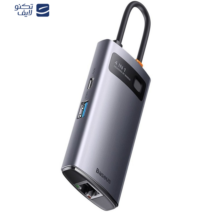 هاب ۴ پورت USB-C باسئوس مدل metal gleam series CAHUB-CY0G