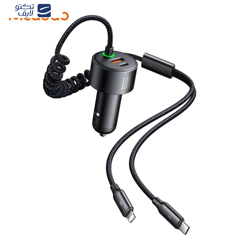 شارژر فندکی120 وات مک دودو مدل cc-0370 به همراه کابل USB-C/لایتنینگ شارژر فندکی120 وات مک دودو مدل cc-0370 به همراه کابل USB-C/لایتنینگ