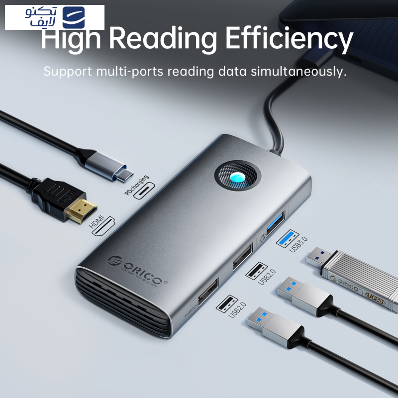 هاب 6 پورت USB-A اوریکو مدل PW11-6PCR