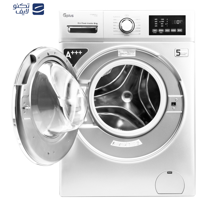 ماشین لباسشویی اتوماتیک جی پلاس مدل GWM-M822W ظرفیت 8 کیلوگرم