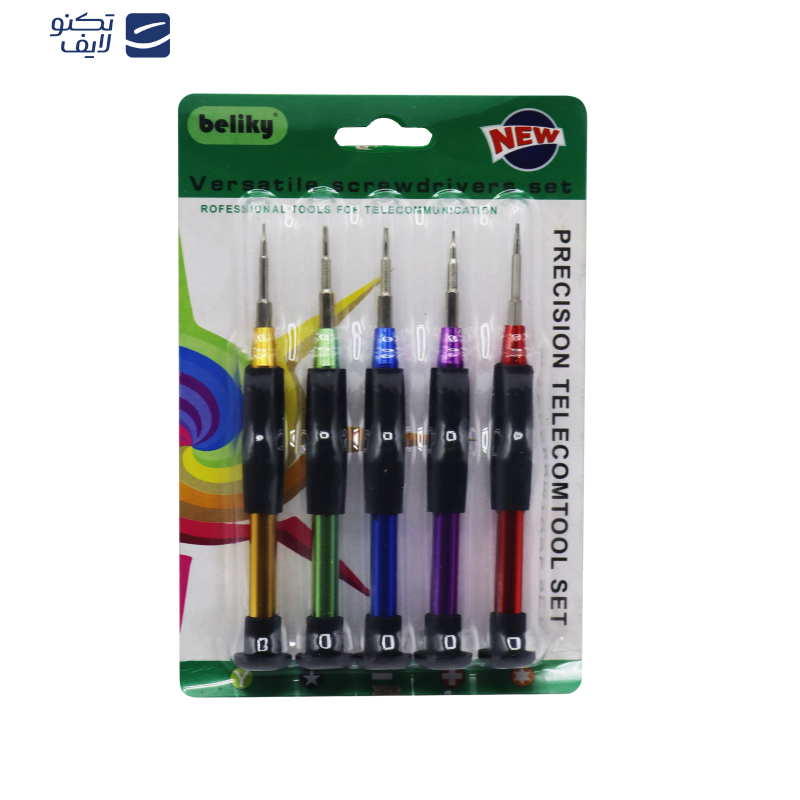 پیچ گوشتی موبایلی بلیکی مدل ستاره ای کد YP-05 مجموعه 5 عددی  