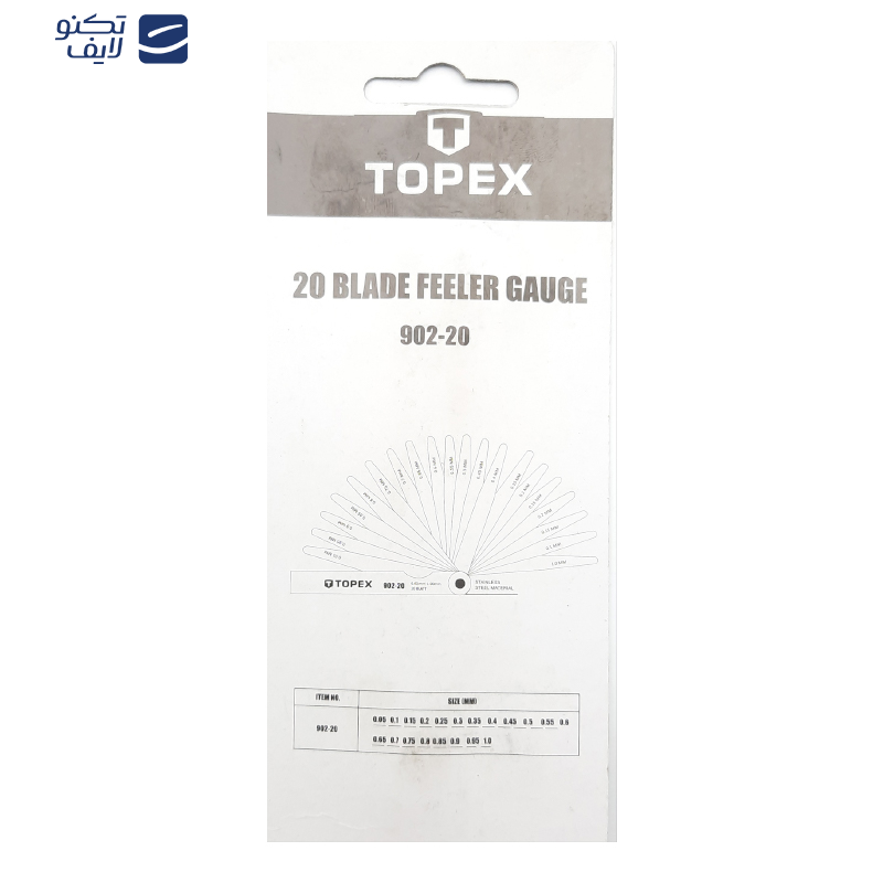 آچار فیلر تاپکس مدل 20-902 مجموعه 20 عددی آچار فیلر تاپکس مدل 20-902 مجموعه 20 عددی