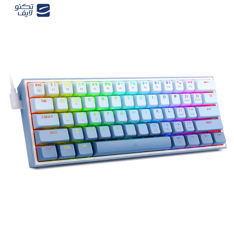 کیبورد مخصوص بازی ردراگون مدل FIZZ K617 WHITE/GREY