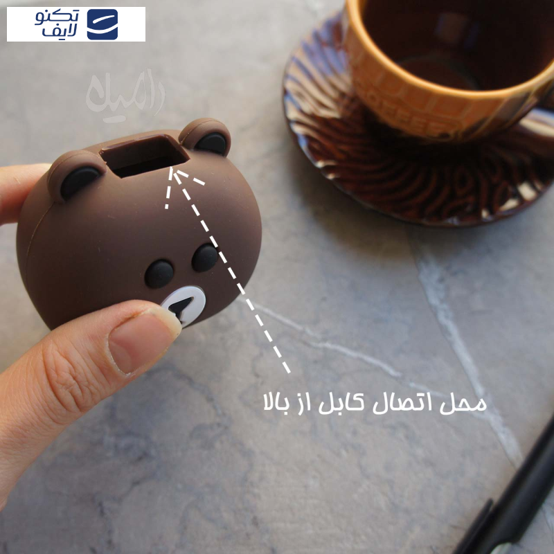 محافظ کابل طرح فانتزی خرس مدل Teddy-Cover به همراه محافظ شارژر دیواری مجموعه 4 عددی