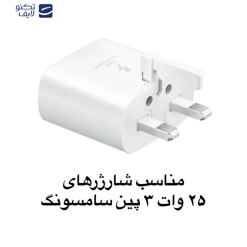 محافظ کابل وال کیس طرح پنجه کیوت به همراه محافظ شارژر دیواری 25 وات سامسونگ مجموعه 4 عددی