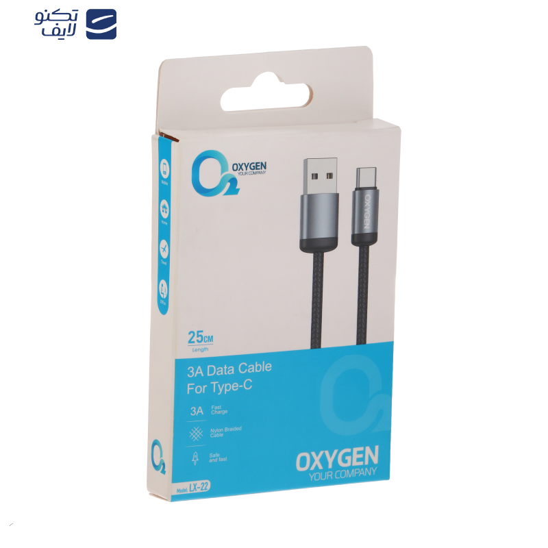 کابل تبدیل USB به USB-C اکسیژن مدل LX-22 طول 0.25 متر کابل تبدیل USB به USB-C اکسیژن مدل LX-22 طول 0.25 متر