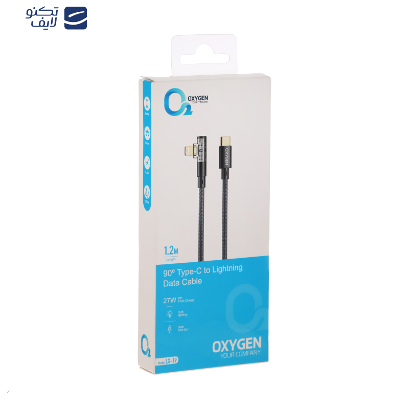 کابل تبدیل USB-C به لایتنینگ اکسیژن مدل LX-19 طول 1.2 متر کابل تبدیل USB-C به لایتنینگ اکسیژن مدل LX-19 طول 1.2 متر