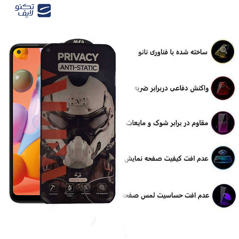 محافظ صفحه نمایش حریم شخصی اپیکوی مدل Alpha مناسب برای گوشی موبایل سامسونگ Galaxy A11 / M11