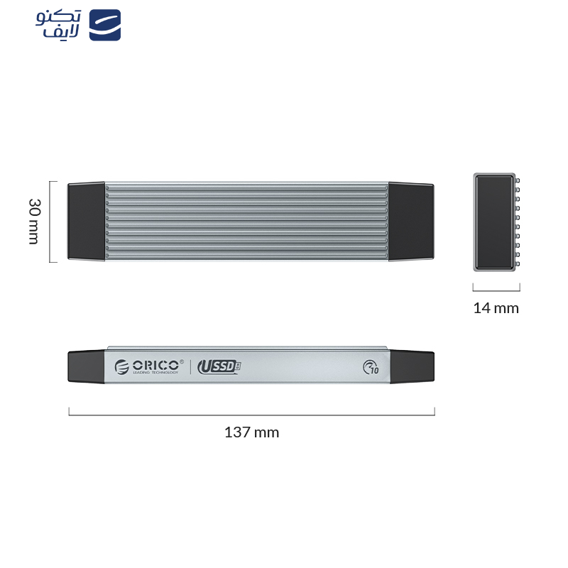 قاب M.2 NVMe/NGFF(SATA) SSD اوریکو مدل M2PJK-C3 قاب M.2 NVMe/NGFF(SATA) SSD اوریکو مدل M2PJK-C3