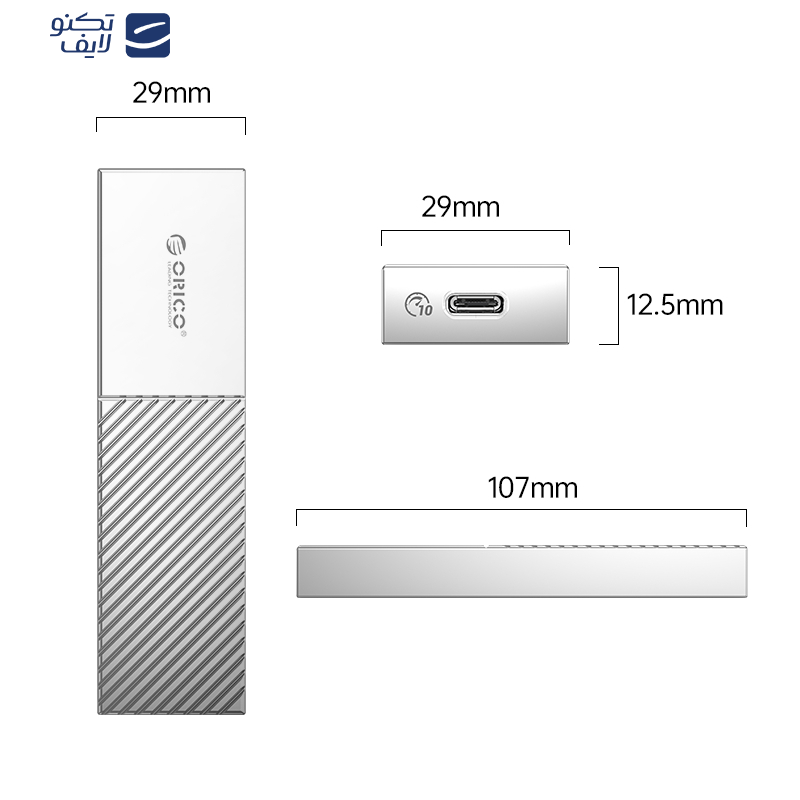 قاب M.2 NVMe/NGFF(SATA) SSD اوریکو مدل FV09C3-G2 قاب M.2 NVMe/NGFF(SATA) SSD اوریکو مدل FV09C3-G2